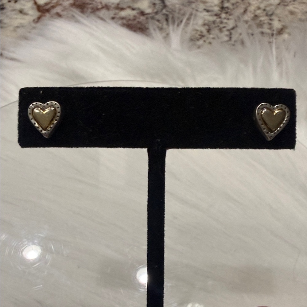 Brighton Crazy Love Gold And Silver Heart Earrings